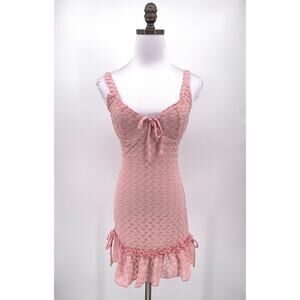 Meshki Fairy Floss Pink Marietta Cupped Lace Mini Dress Sz XS NEW